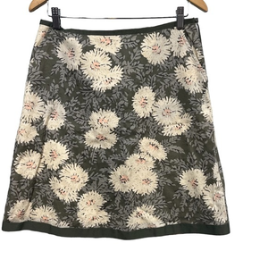 LL Bean‎ Favorite Fit Floral Cotton Skirt, Pockets, Lined, Size 6 Pet